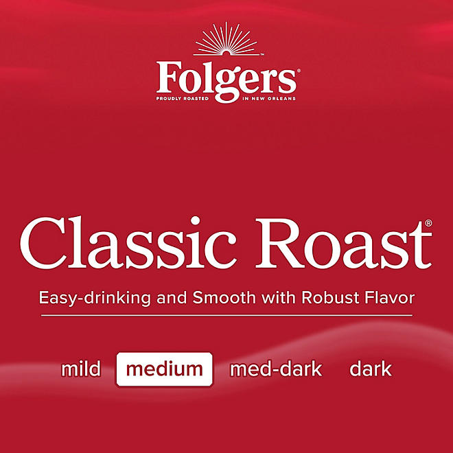 Folgers Classic Roast Ground Coffee, 43 oz