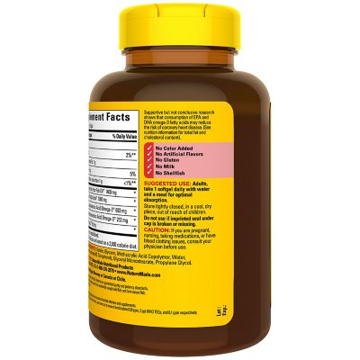 Nature Made Omega 3 1400 mg Price, Burp-Less Ultra Fish Oil Softgels, 2 Count
