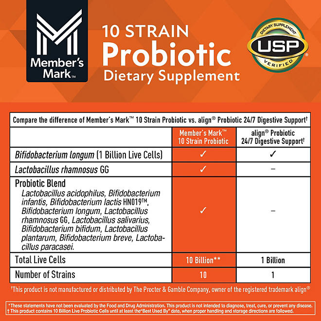 Member's Mark 10 Strain Probiotic, 84 ea