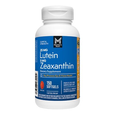 Member's Mark Lutein 25 mg, Zeaxanthin 5 mg, 150 ea