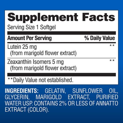 Member's Mark Lutein 25 mg, Zeaxanthin 5 mg, 150 ea