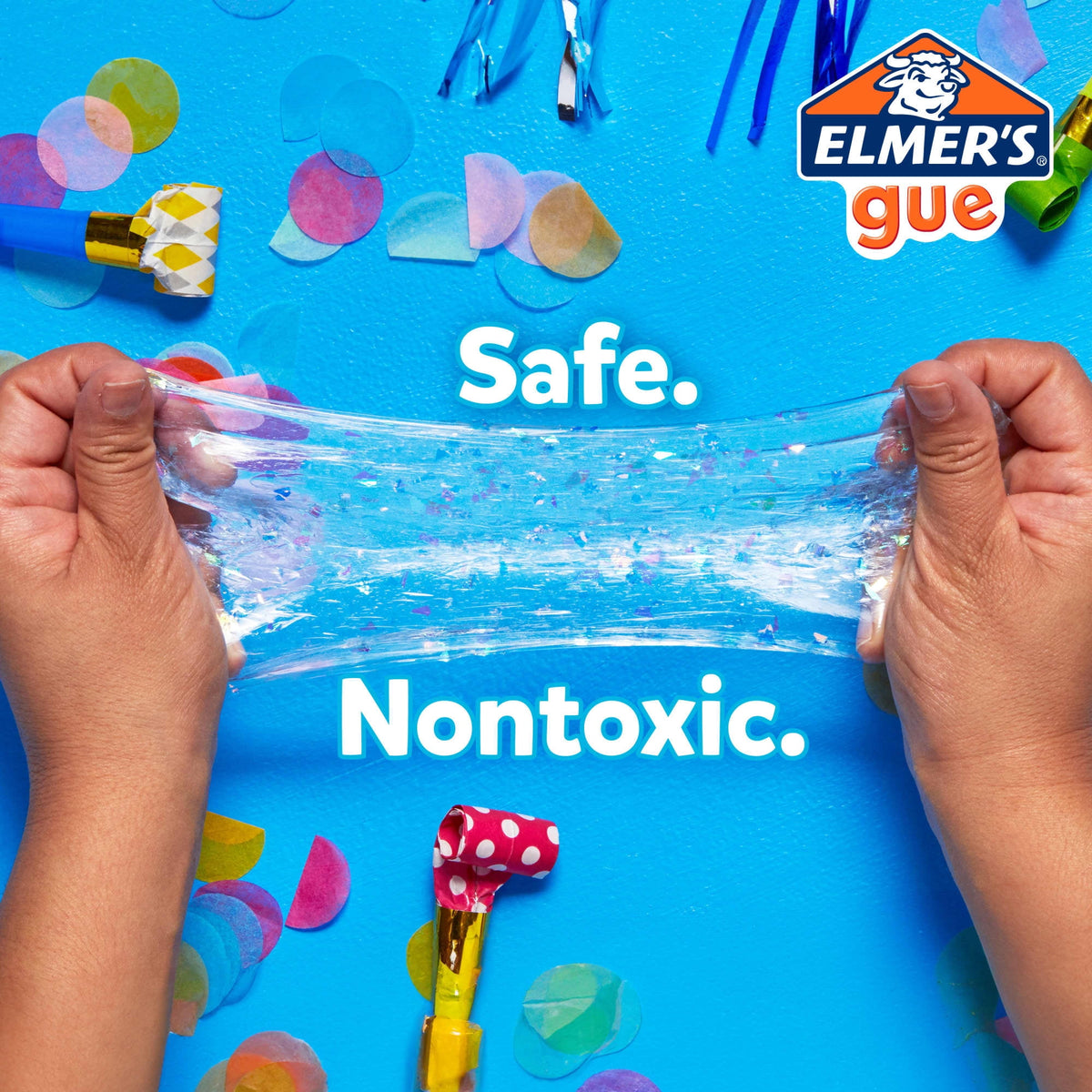 Elmer's Glue Premade Slime, Glassy Clear Slime, Includes 5 Sets of Slime Add-Ins, 3 lb. Bucket