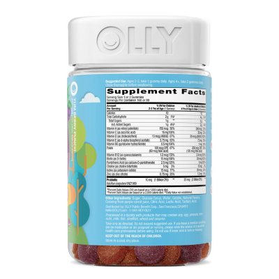 OLLY Kids Multi + Probiotic Yum Berry Punch Vitamin Gummies, 160 ea