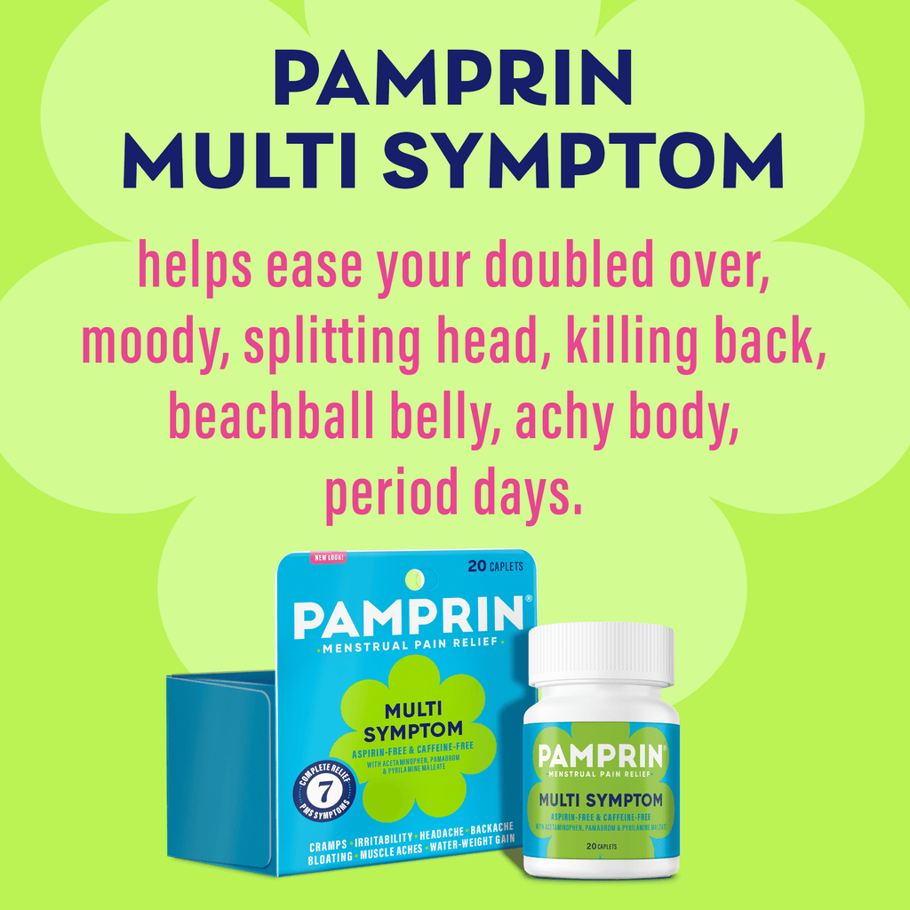 Pamprin Maximum Strength Multi-Symptom Menstrual Pain Relief Caplets, 20 Ct