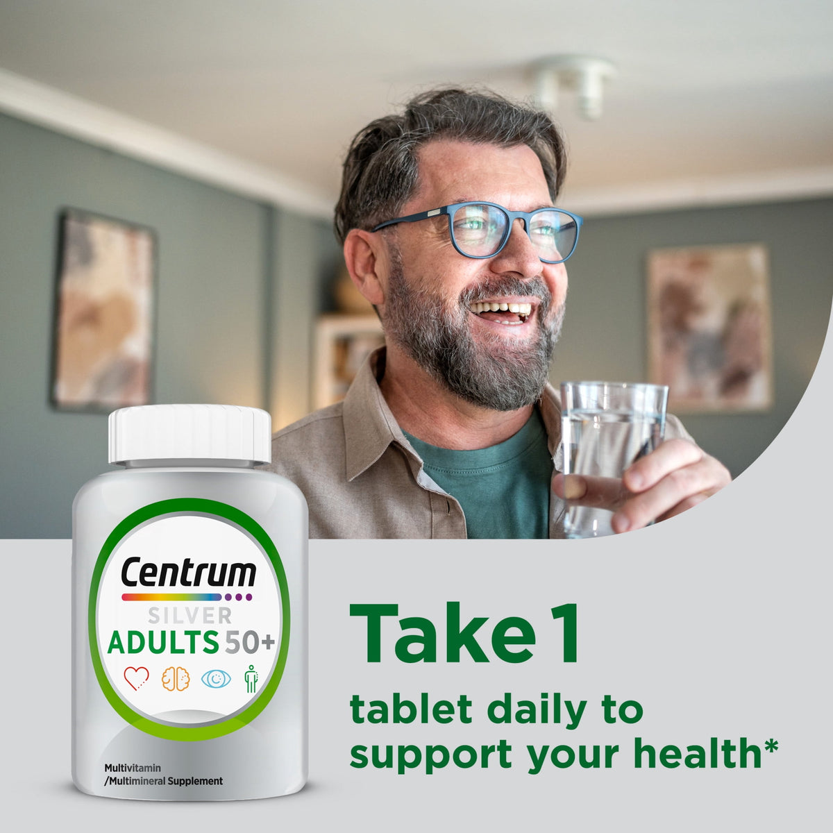 Centrum Silver Adults 50 Plus Multivitamin With Vitamin C, D & E, 125 Count