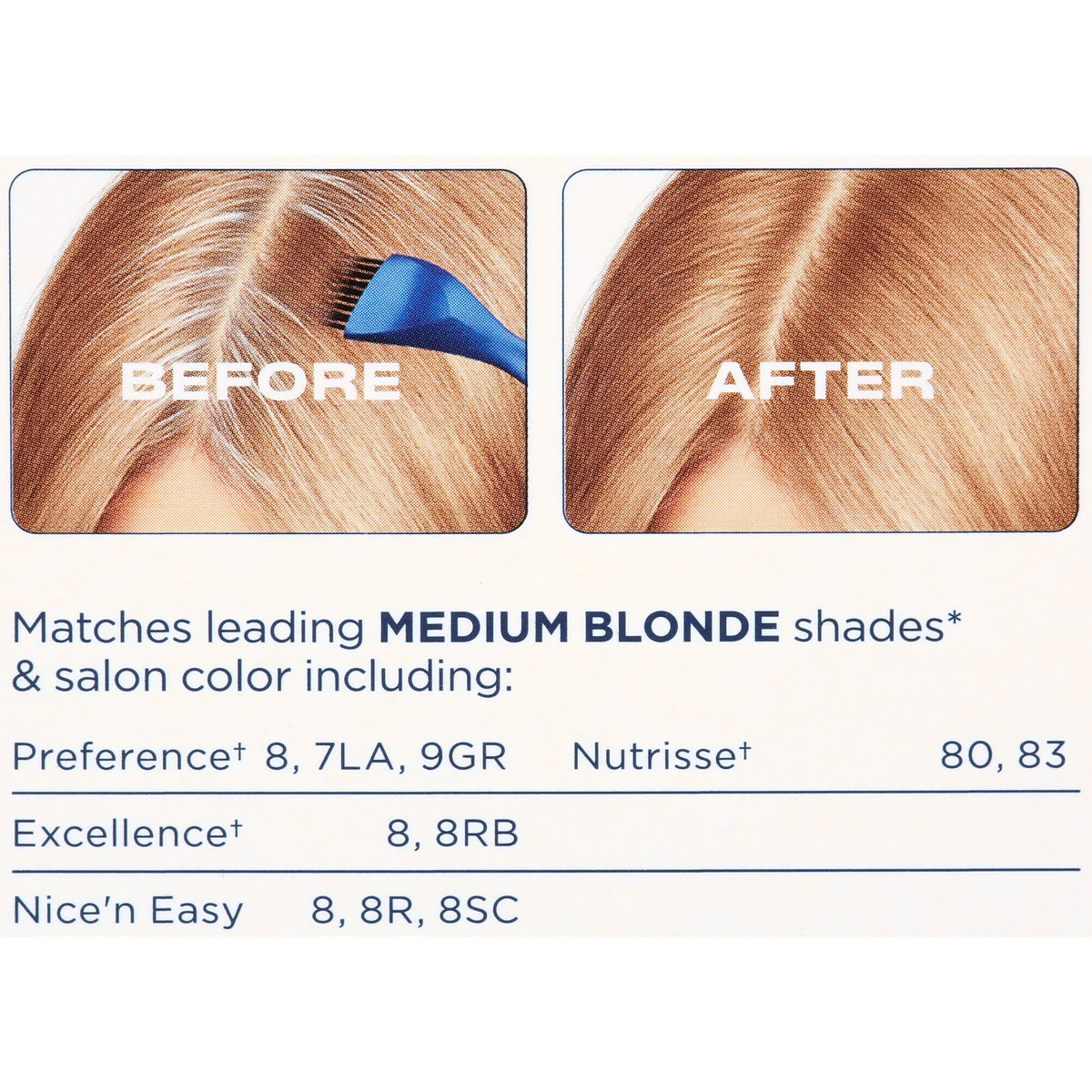 Clairol Root Touch-Up Nice'n Easy Permanent Hair Dye, 8 Medium Blonde, Hair Color, 1 Kt