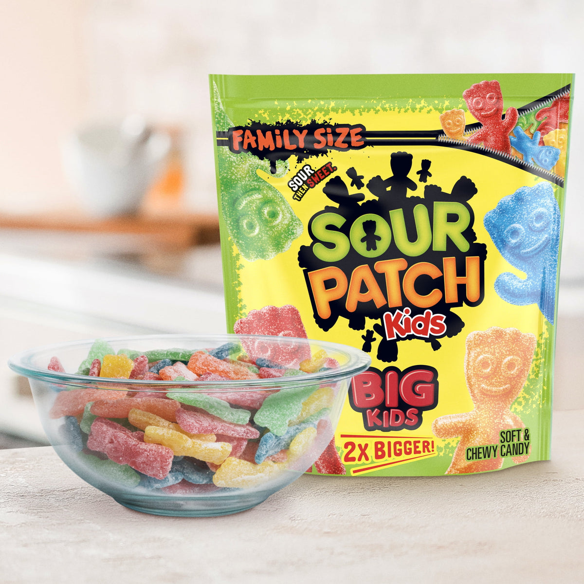 SOUR PATCH KIDS Big Kids Soft & Chewy Gummy Candy, Family Size, Bulk Candy, 1.7 lb