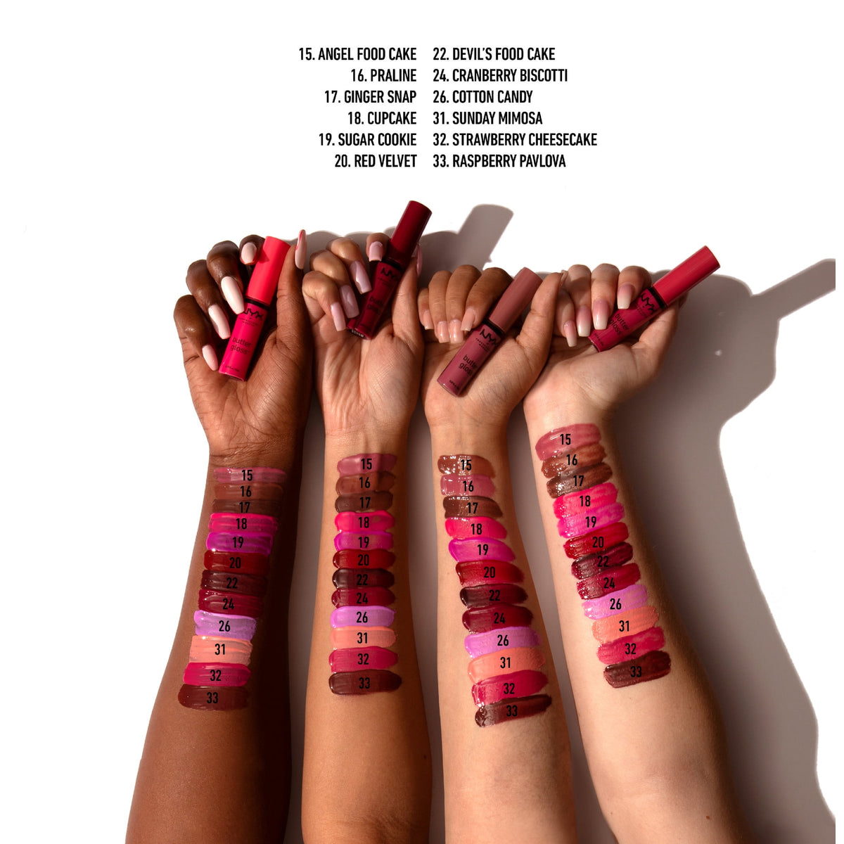 NYX Professional Makeup Butter Gloss, Non-sticky Lip Gloss, Strawberry Cheesecake 0.27 Oz