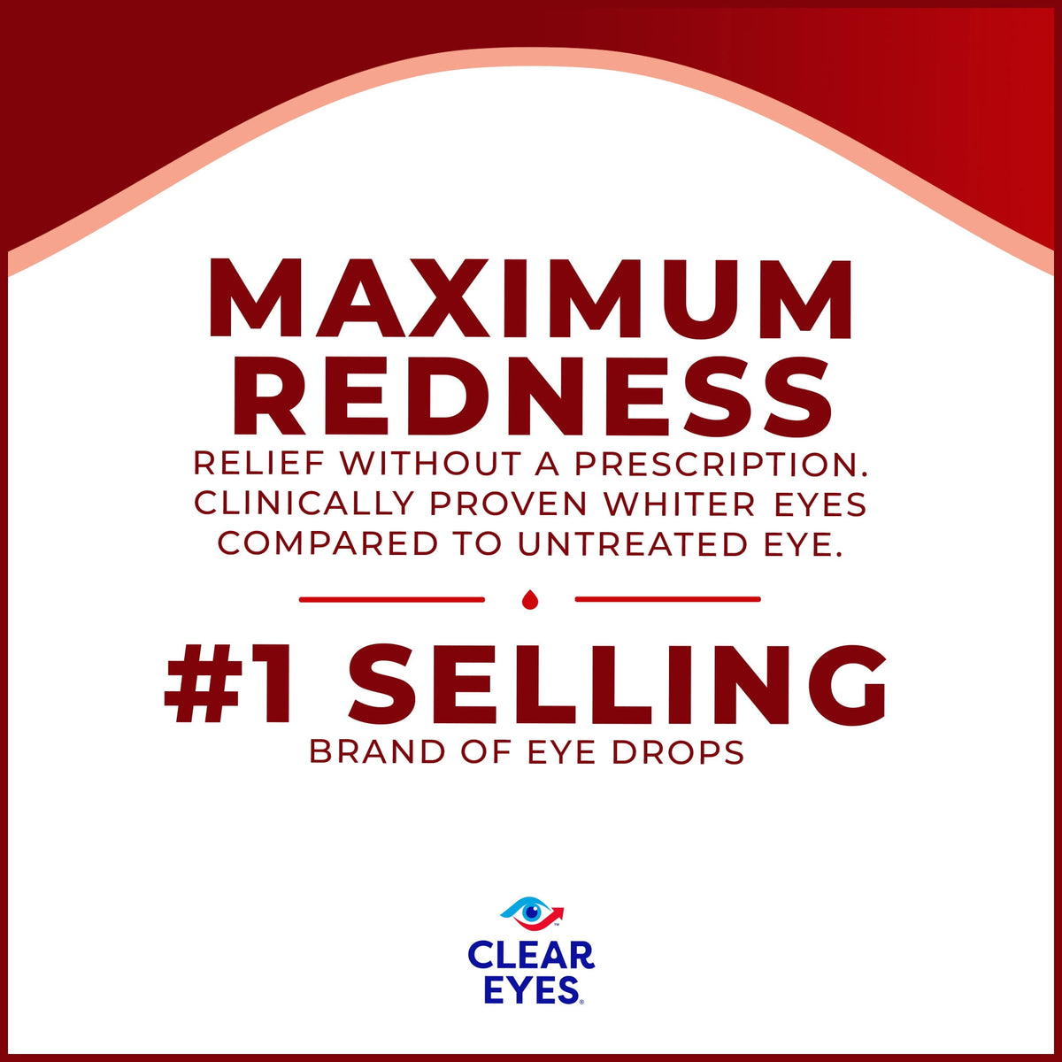 Clear Eyes Maximum Red Eye Relief Lubricant Eye Drops, Daily Use, 0.5 fl oz