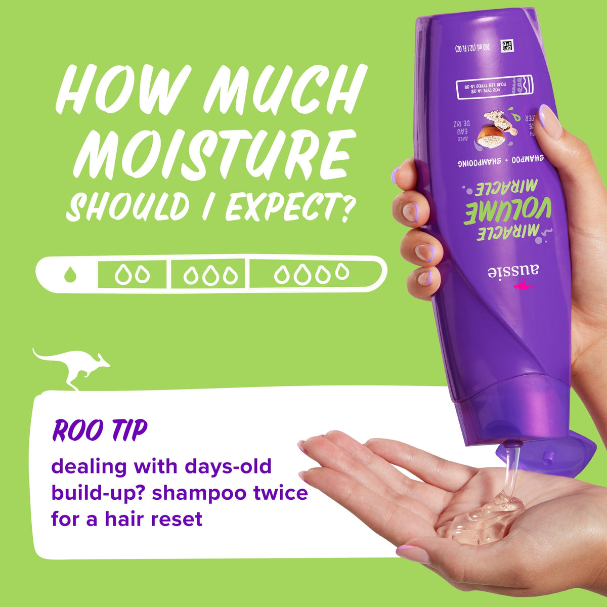 Aussie Miracle Volume for Fine Hair Daily Shampoo, for All Hair Types 12.1 fl oz