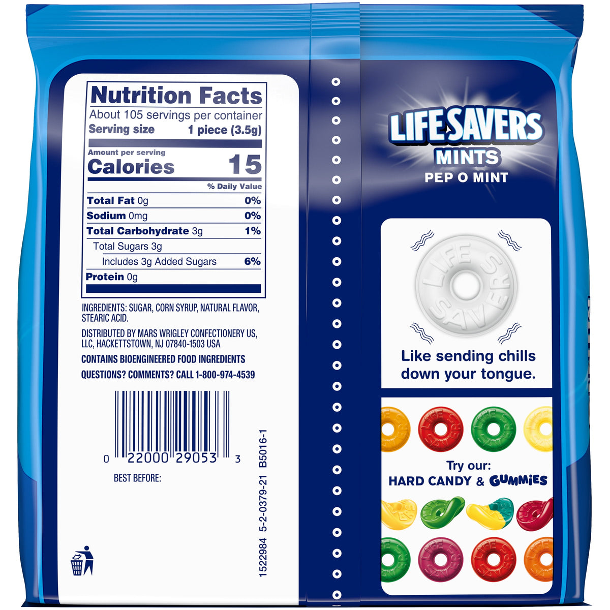 Life Savers Pep-O-Mint Breath Mints Hard Candy, Sharing Size - 13 oz