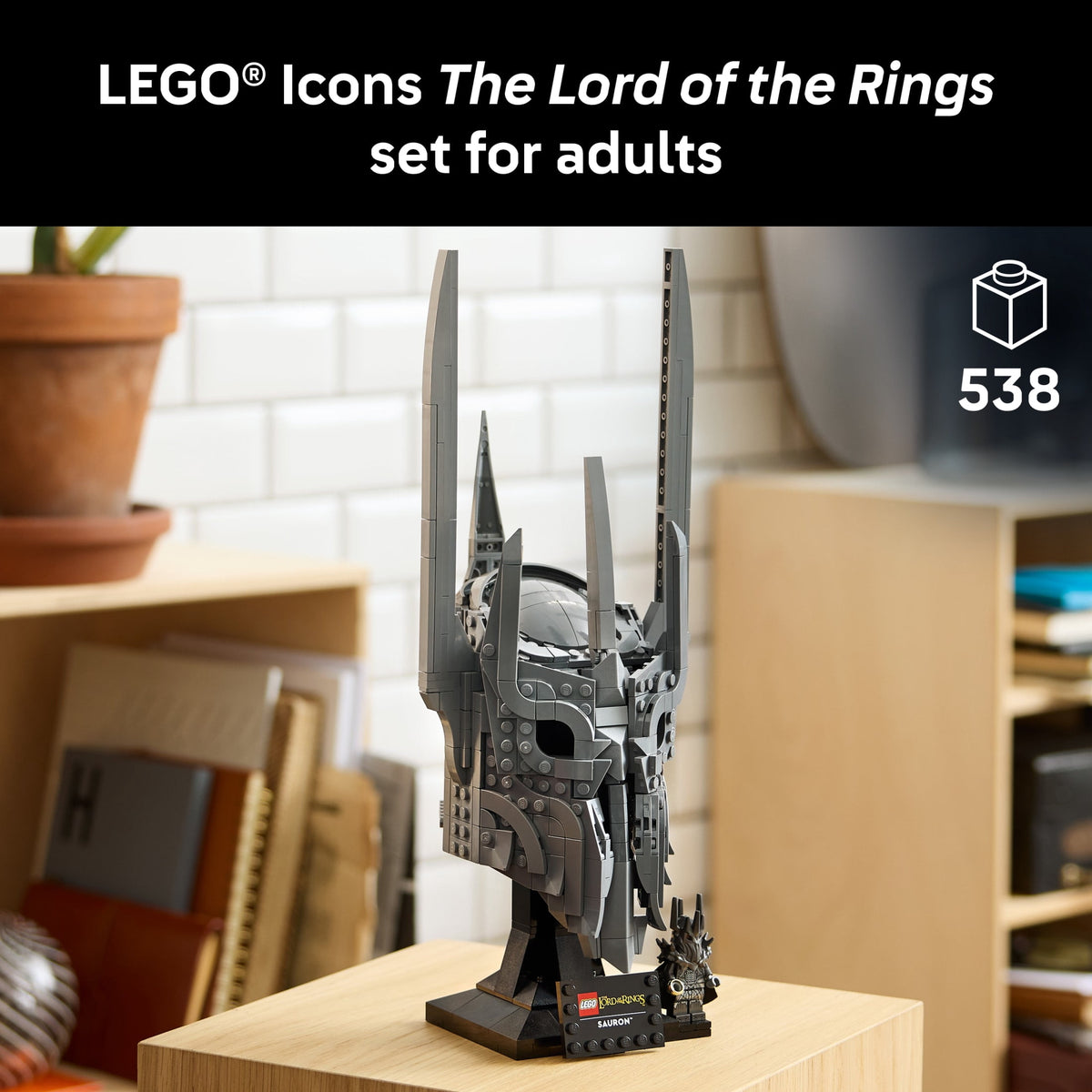 LEGO Icons The Lord of the Rings Sauron's Helmet Building Set 11373 for Adults 18+ with Sauron Minifigure