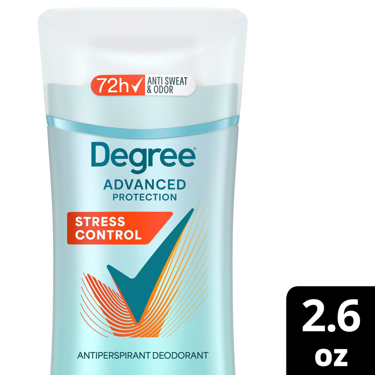 Degree Antiperspirant Deodorant 72-Hour Sweat & Odor Protection Stress Control Antiperspirant For Women With Body Heat Activated Technology, 2.6 oz