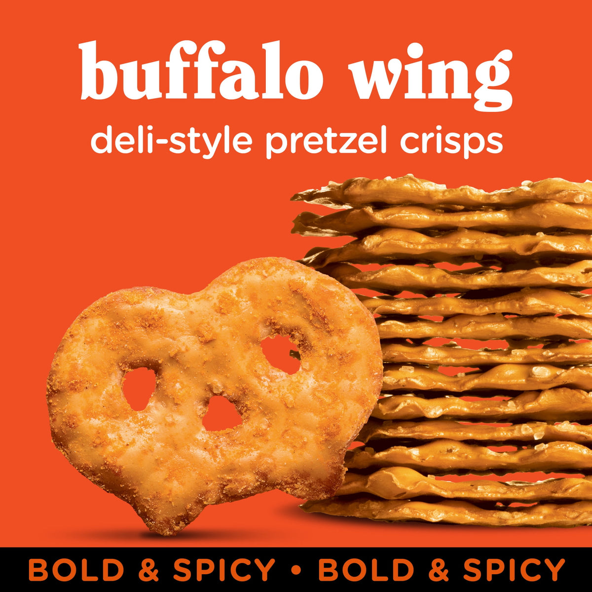 Snack Factory Buffalo Wing Pretzel Crisps, Non-GMO, 7.2 oz Resealable Bag