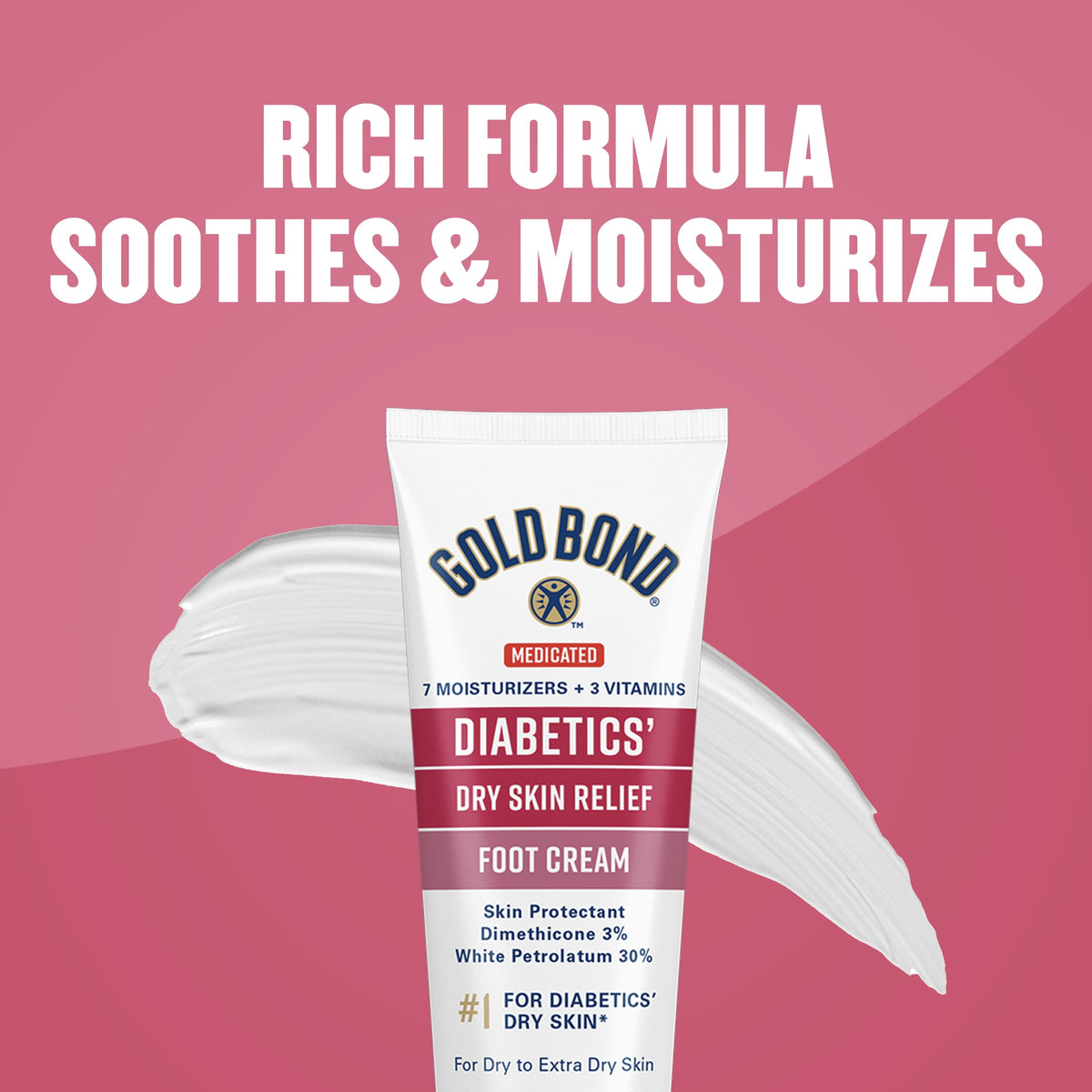 Gold Bond Ultimate Foot Cream, Diabetics' Dry Skin Relief, 3.4oz Tube