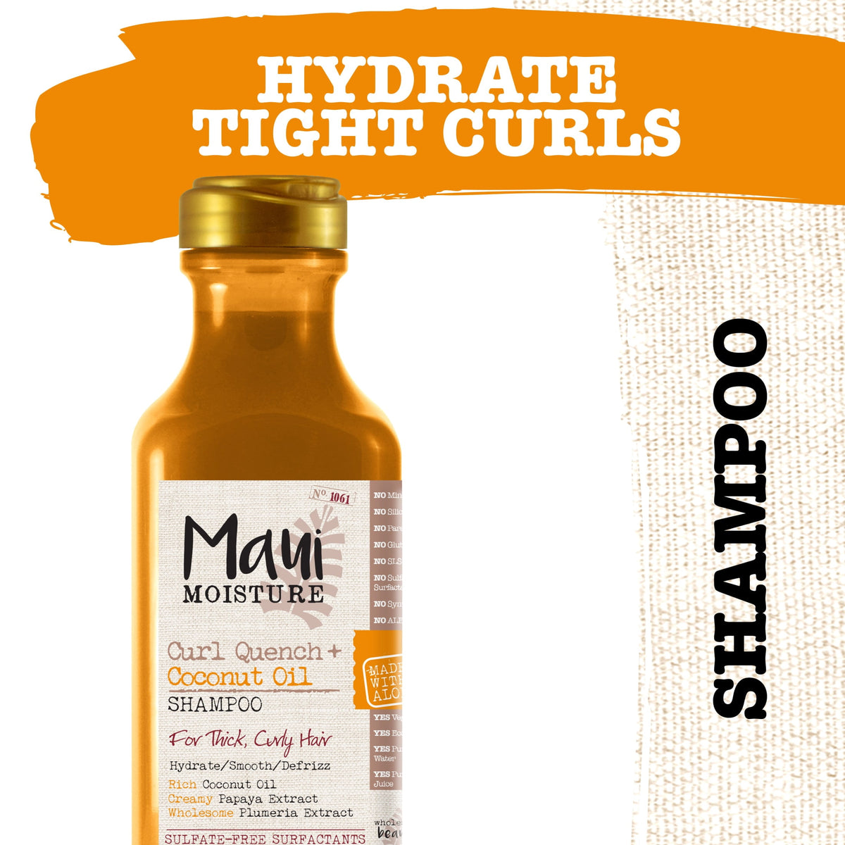Maui Moisture Curl Quench + Coconut Oil Anti-Frizz Shampoo, 13 oz