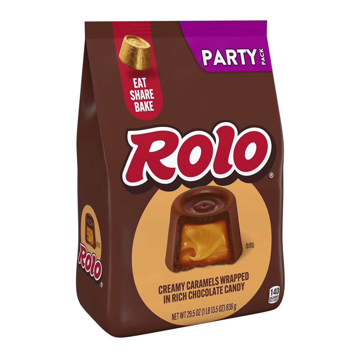 Rolo Rich Chocolate Caramels Candy, Party Pack, 29.5 oz