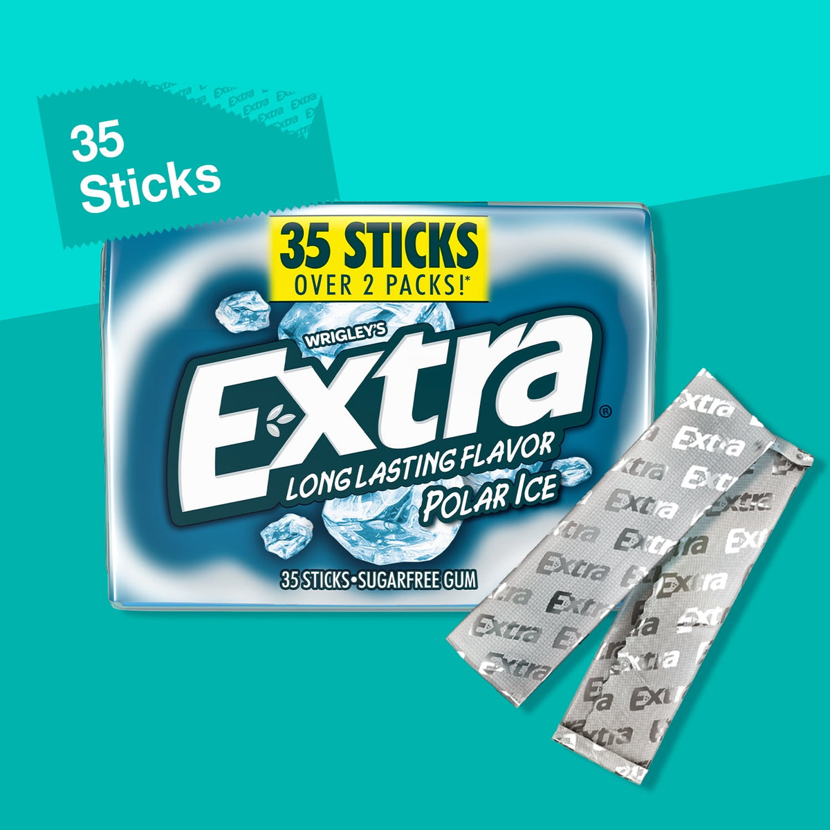 Extra Polar Ice Sugar Free Chewing Gum - 35 Count pack