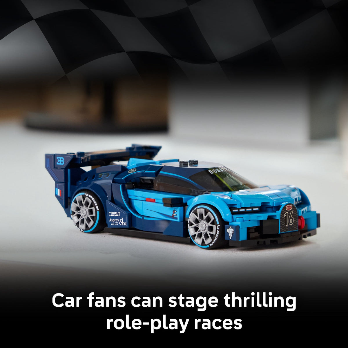 LEGO Speed Champions Bugatti Vision Gran Turismo Hyper Sports Car Building Set 77253 with Driver Minifigure, Ages 9+