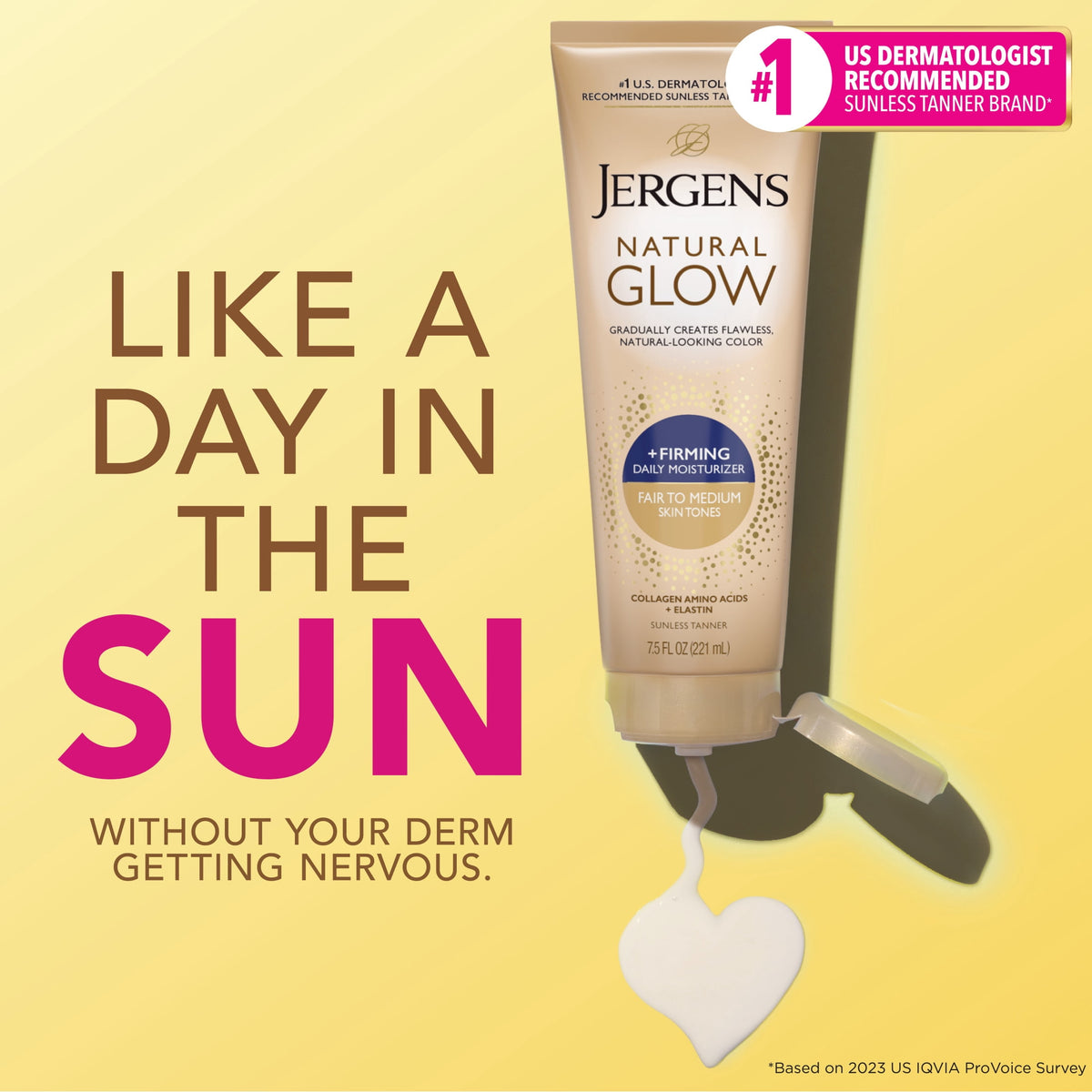 Jergens Natural Glow Firming Self Tanner Daily Moisturizer, Fair to Medium, 7.5 Fl Oz