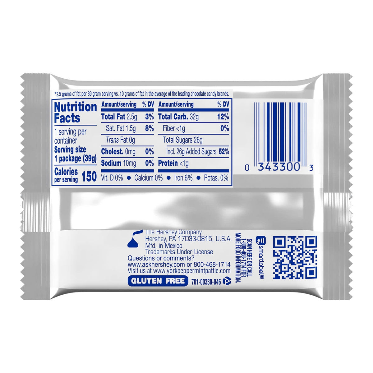 York Dark Chocolate Peppermint Pattie Candy, Pack 1.4 oz