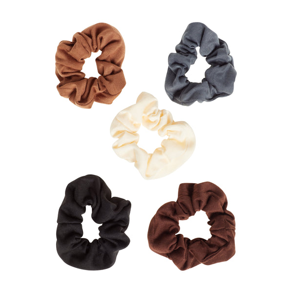 Goody Cotton Hair Scrunchies, Ouchless, Gentle & All Day-Comfort, Assorted Fabric Hair Ties, 12 Ct