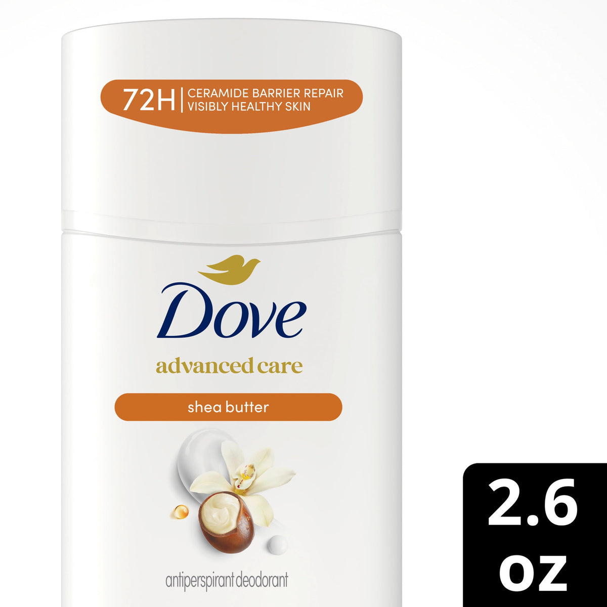 Dove Advanced Care Antiperspirant Deodorant Stick For Helping Repair Skin Barrier After Shaving, Shea Butter with 72-Hour Sweat & Odor Protection
