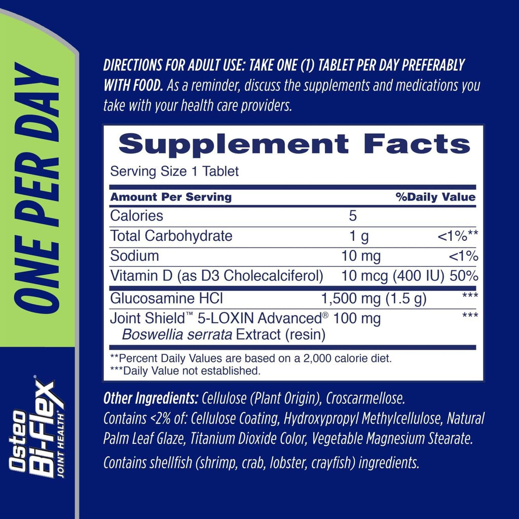 Osteo Bi-Flex Glucosamine HCI & Vitamin D3, Coated Caplets, 60 ea - OTC Shoppe Express