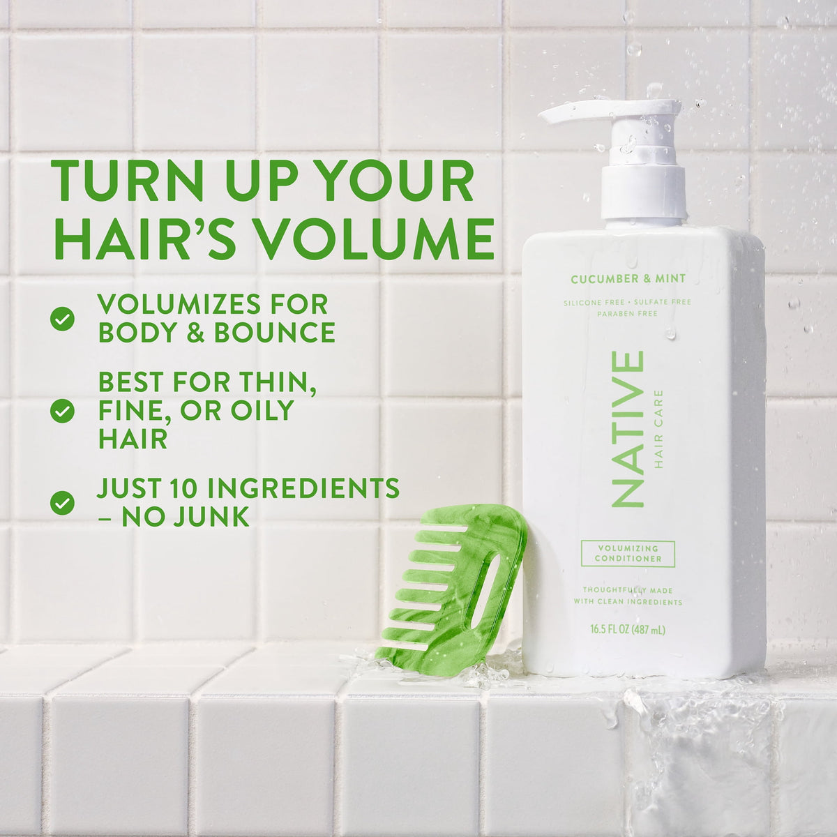 Native Volumizing Conditioner Cucumber & Mint, Sulfate & Silicone Free, 16.5 fl oz