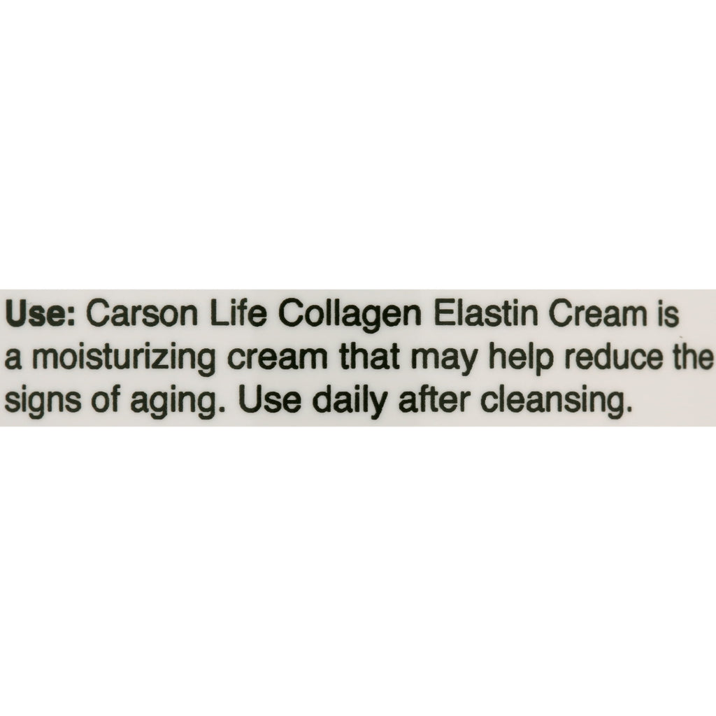 Carson Life Collagen Elastin with Vitamin E Face Cream, 4 Oz