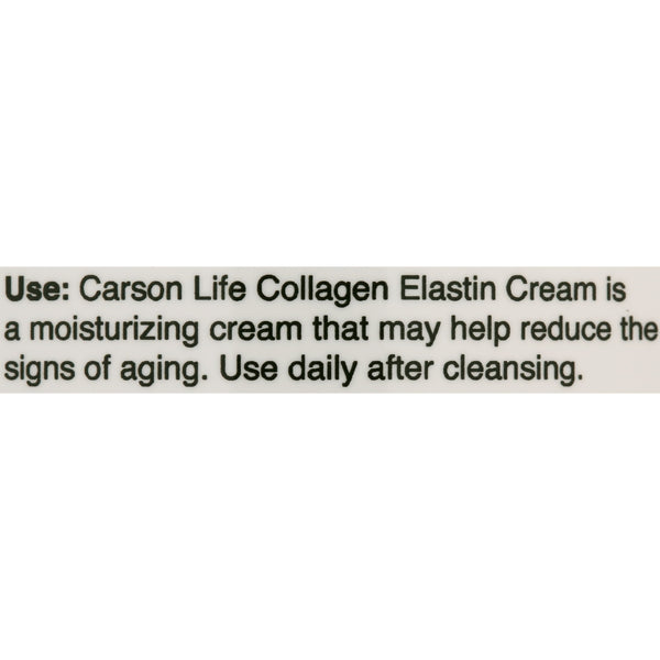 Carson Life Collagen Elastin with Vitamin E Face Cream, 4 Oz