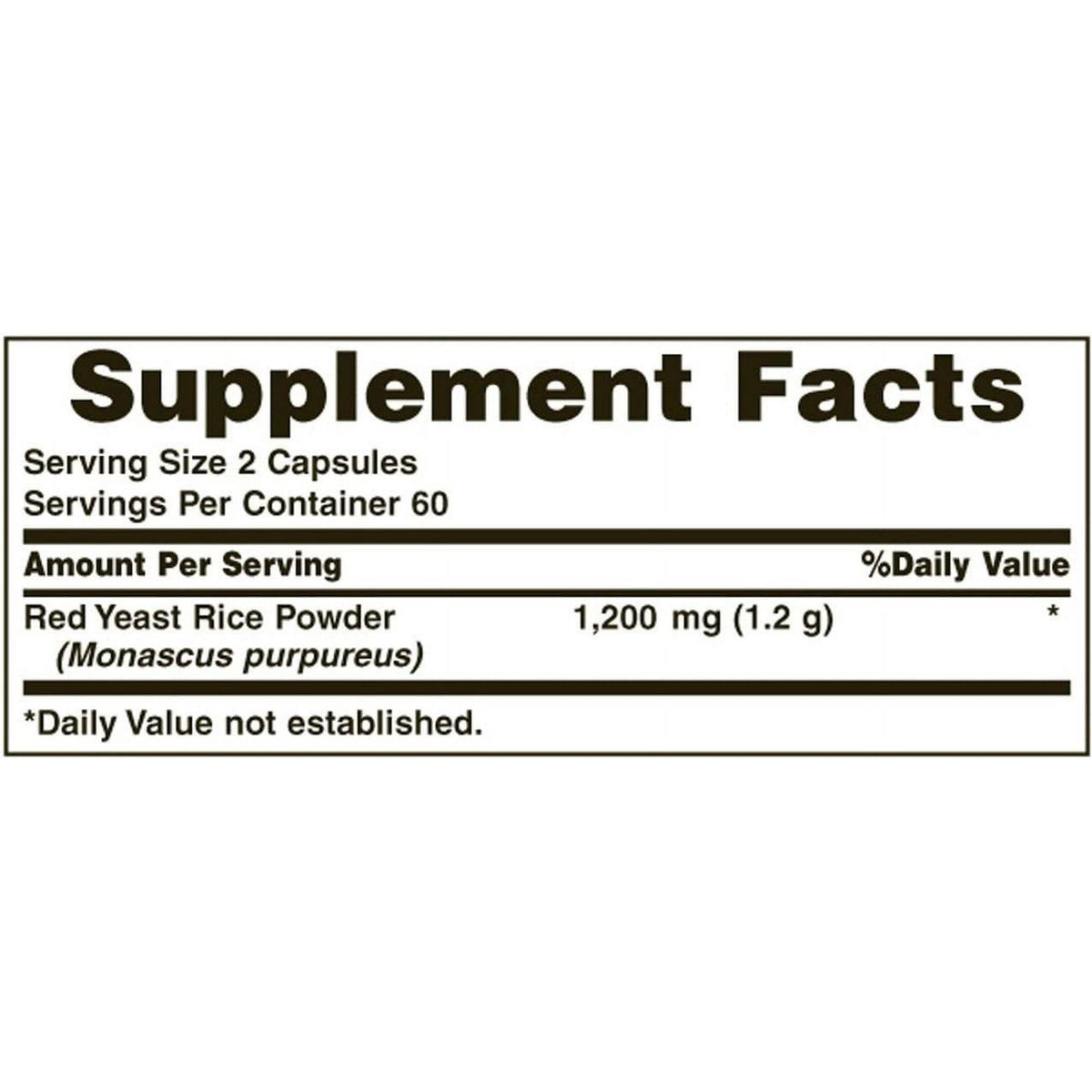 Nature's Bounty Red Yeast Rice, 600 mg, Capsules, 120 ea - OTC Shoppe Express