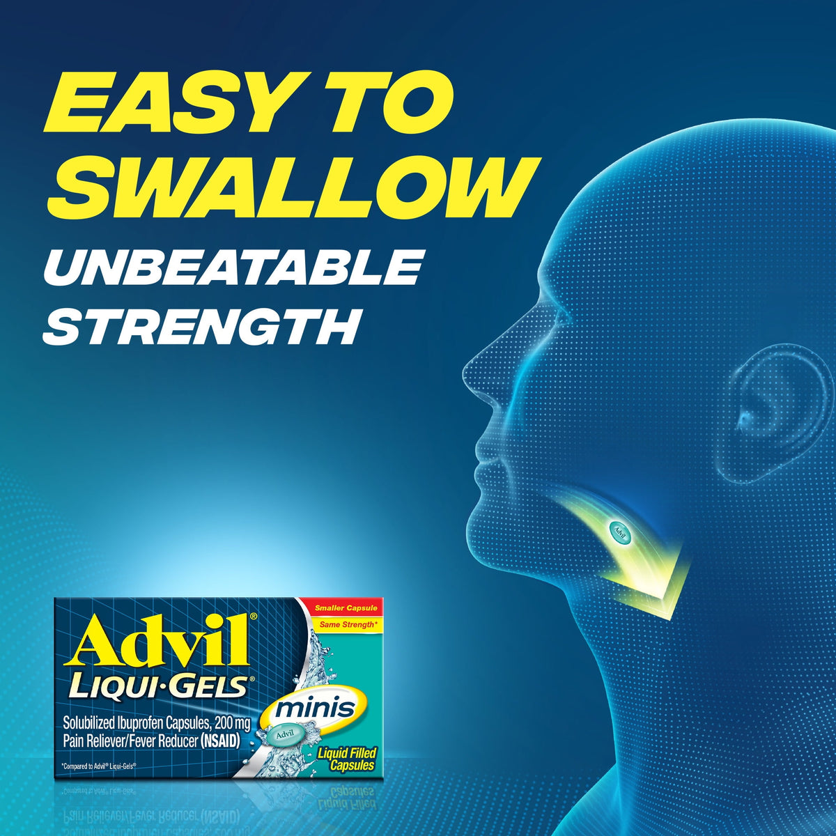 Advil Liqui-Gels Minis Pain Relievers for Headache Relief, Fever Reducer Liquid Filled Capsules, 200 Mg Ibuprofen, 8 Count