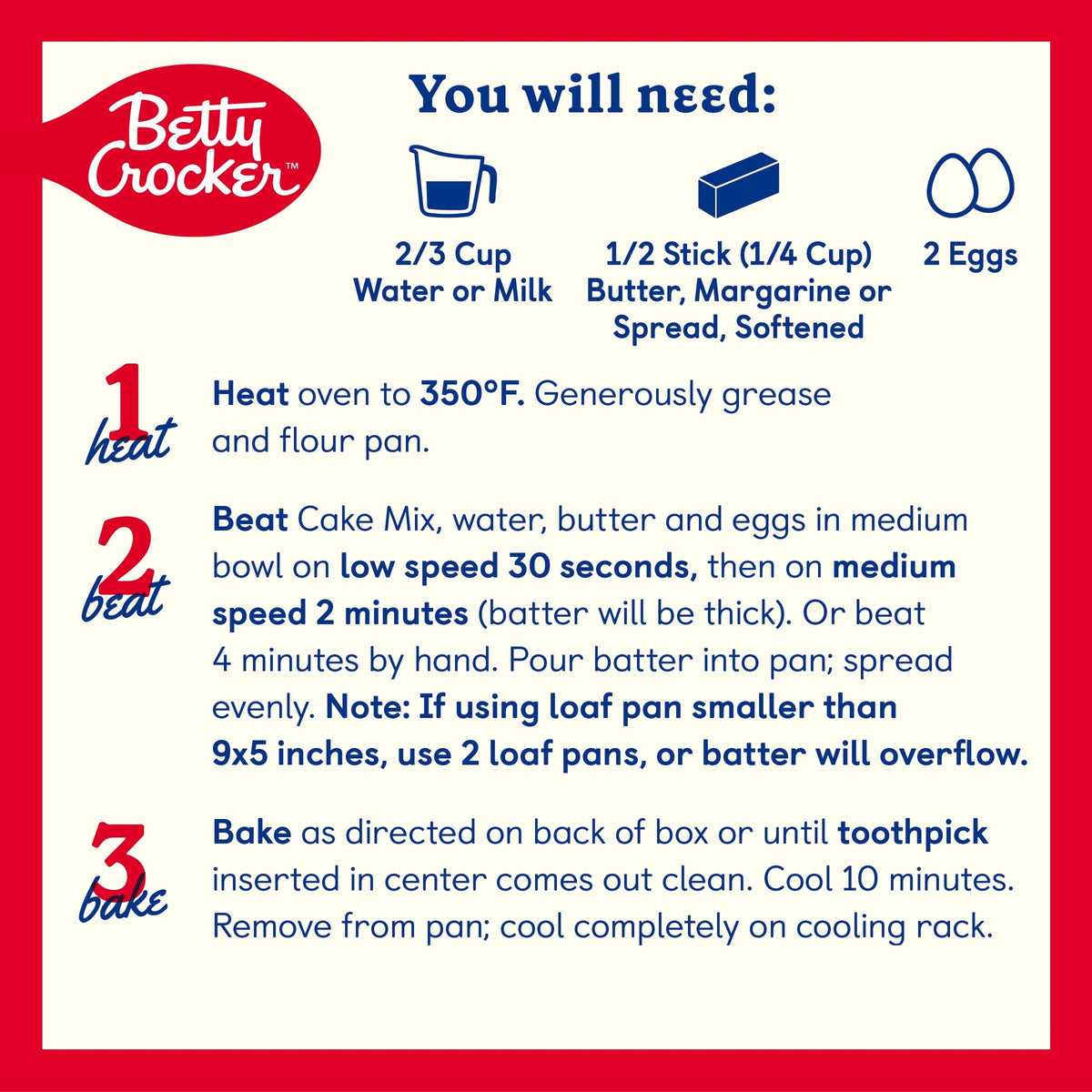 Betty Crocker Pound Cake Mix, 16 oz.