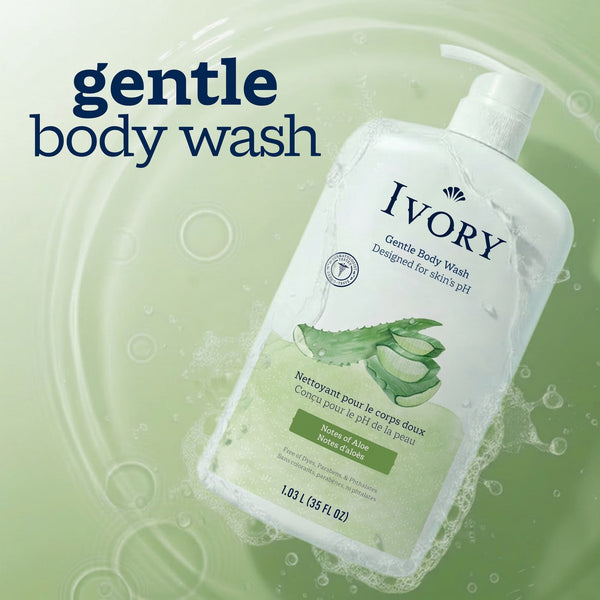 Ivory Body Wash, Mild and Gentle, Aloe Scent, for All Skin Types, 35 fl oz