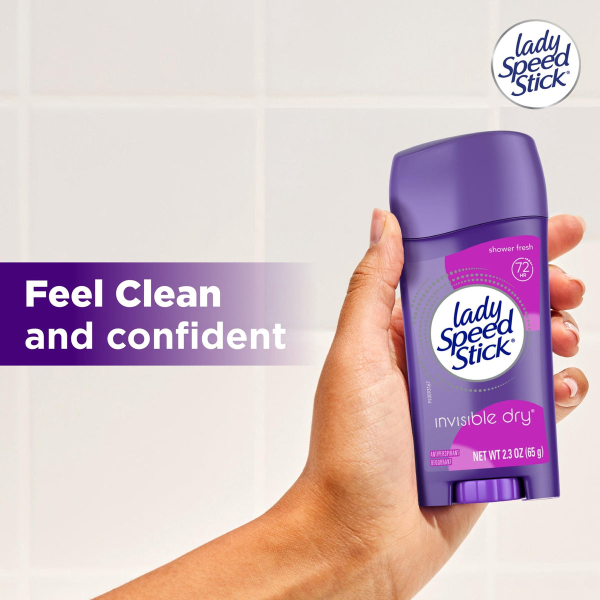 Lady Speed Stick Antiperspirant Deodorant for Women, Shower Fresh Scent, 2.3 oz Stick (2 Pack)