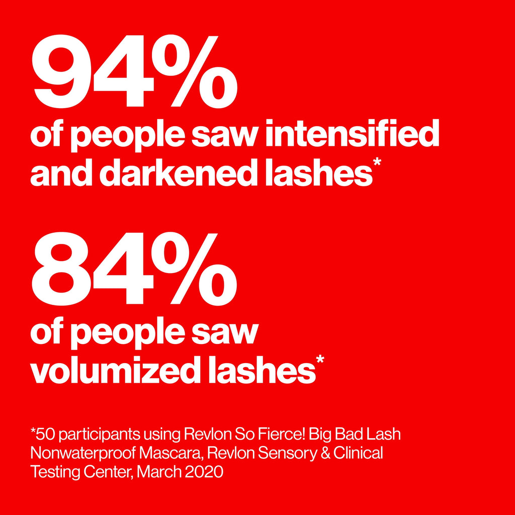 Revlon So Fierce! Big Bad Lash, Extreme Volume Mascara, 24hr Wear, 760 Blackest Black, 0.34 fl. Oz
