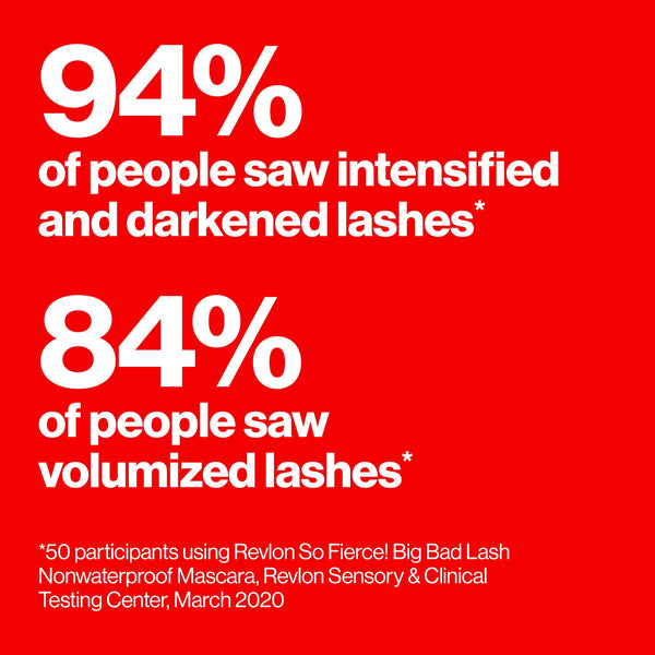 Revlon So Fierce! Big Bad Lash, Extreme Volume Mascara, 24hr Wear, 760 Blackest Black, 0.34 fl. Oz