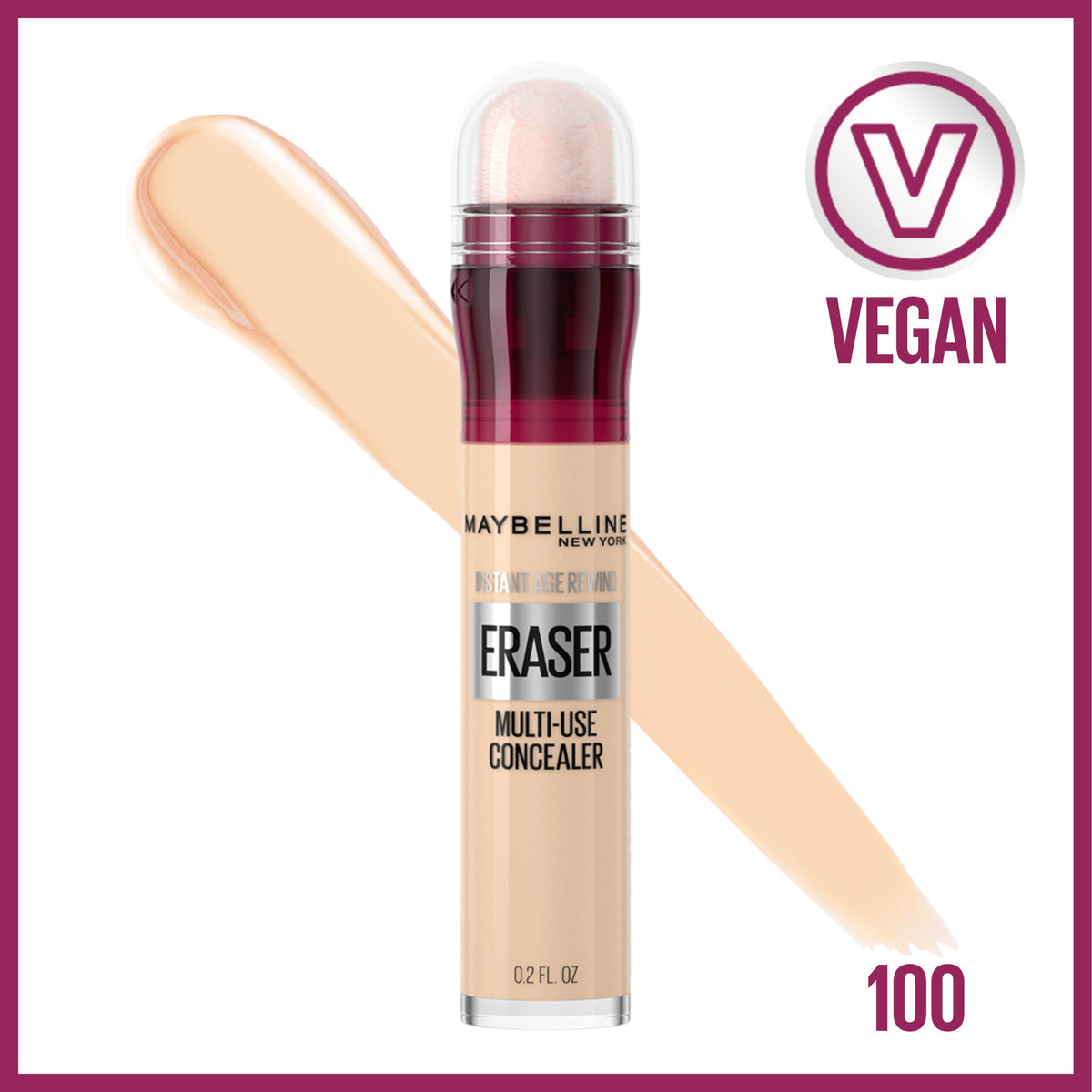 Maybelline Instant Age Rewind Eraser Multi-Use Concealer Makeup, Shade 100, 0.2 fl oz