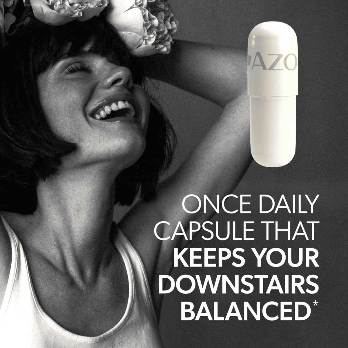 AZO Complete Feminine Balance Probiotic Daily Supplement, Supports Vaginal Health, 30 Count