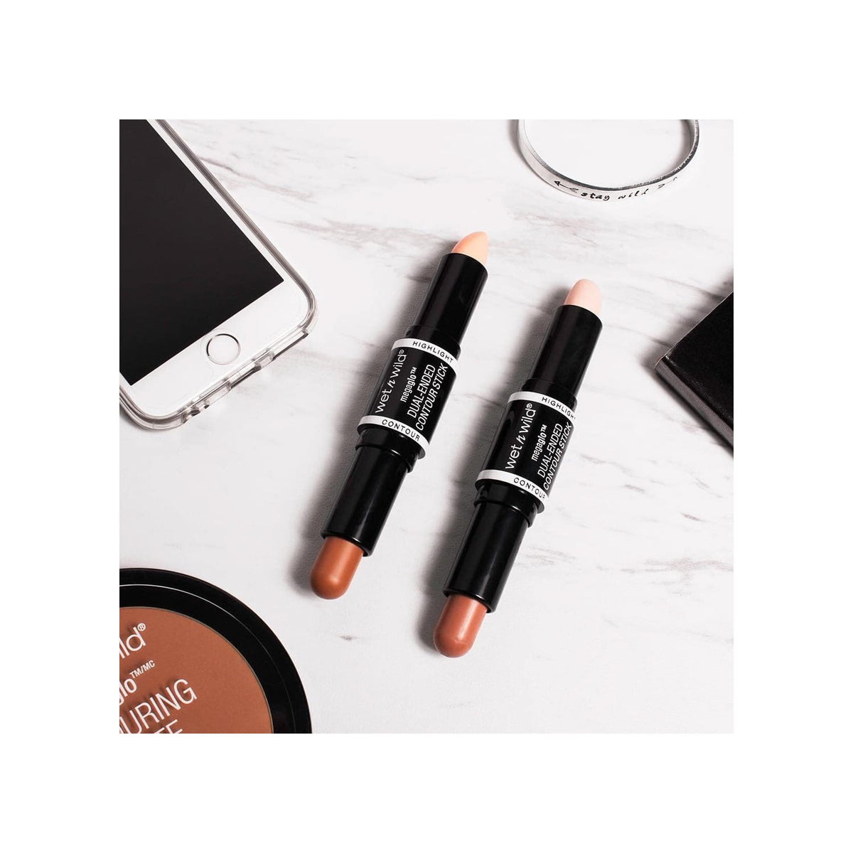Wet n Wild MegaGlo Blendable Dual-Ended Contour Stick, Medium/Tan, Cruelty-Free