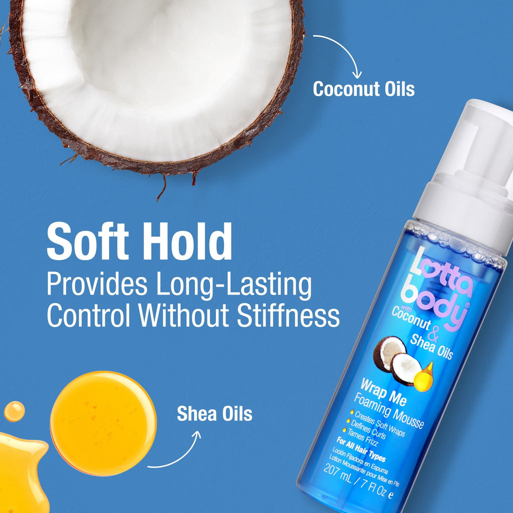 Lottabody Wrap Me Foaming Curl Mousse with Coconut and Shea Oil, 7 fl oz