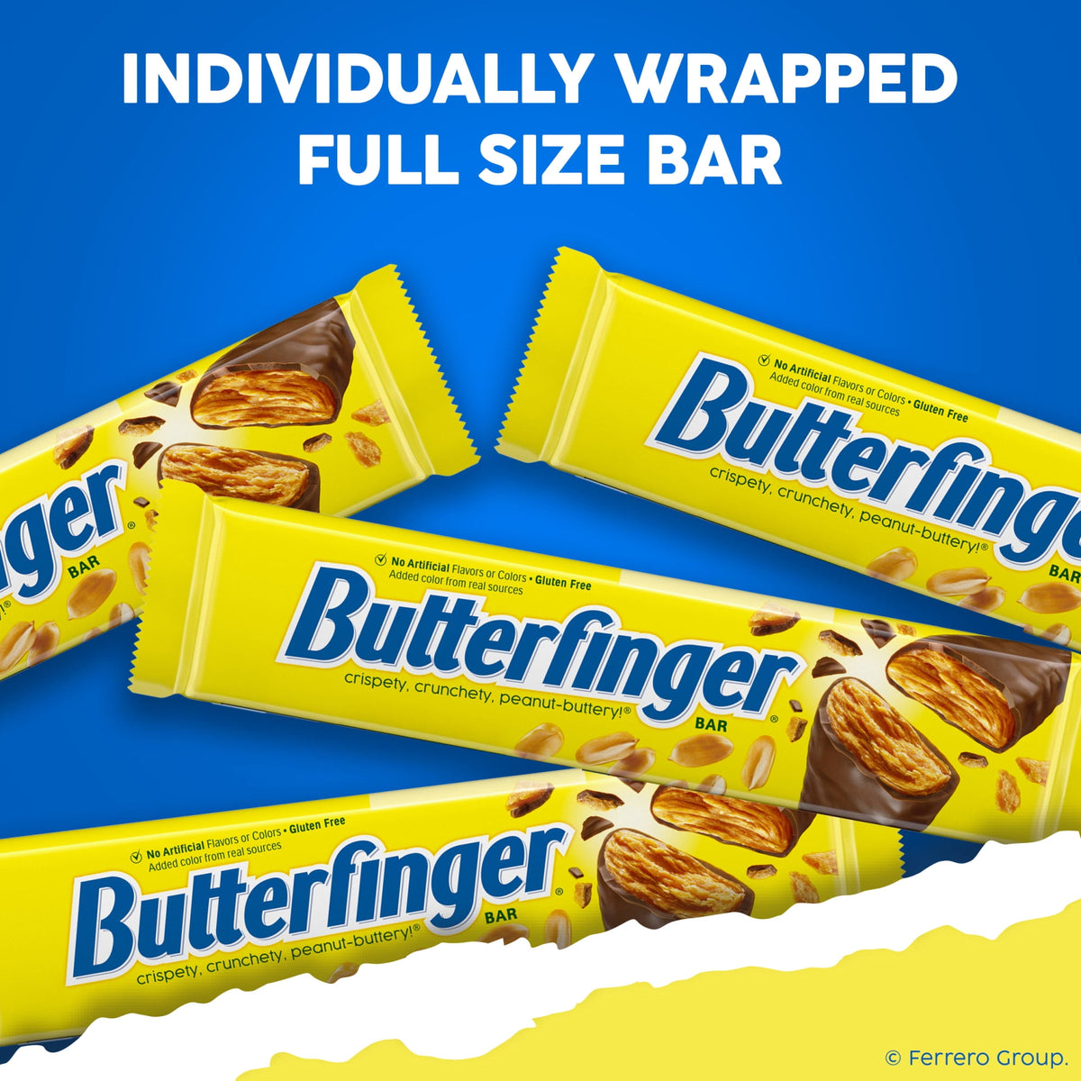 Butterfinger Full Size Candy Bar, 6 Count, Crispety Crunchety Peanut-Buttery On-The-Go Sweet Treat, 1.9 oz Each