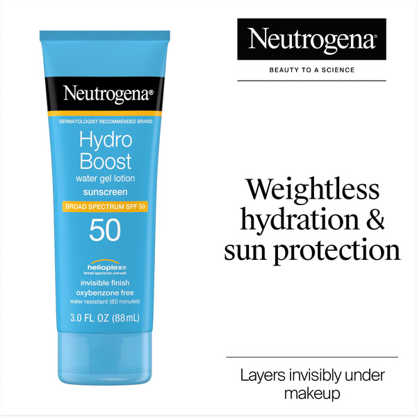 Neutrogena Hydro Boost Sunscreen SPF 50 Body & Face Sunscreen Lotion, Sun Protection, 3 fl oz