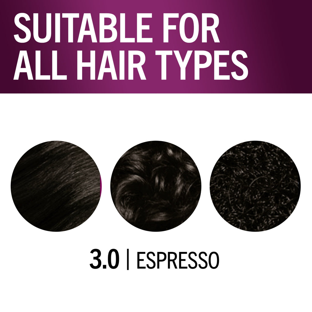 Schwarzkopf Keratin Hair Dye 3.0 Espresso, Permanent Hair Color, 1 Use