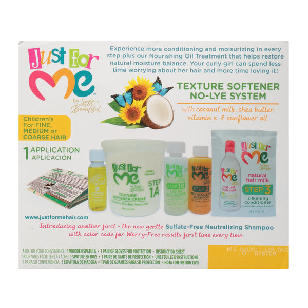 Just For Me Texture Softener System, Detangler, 1 Kit,All Hair Types, Moisturizing