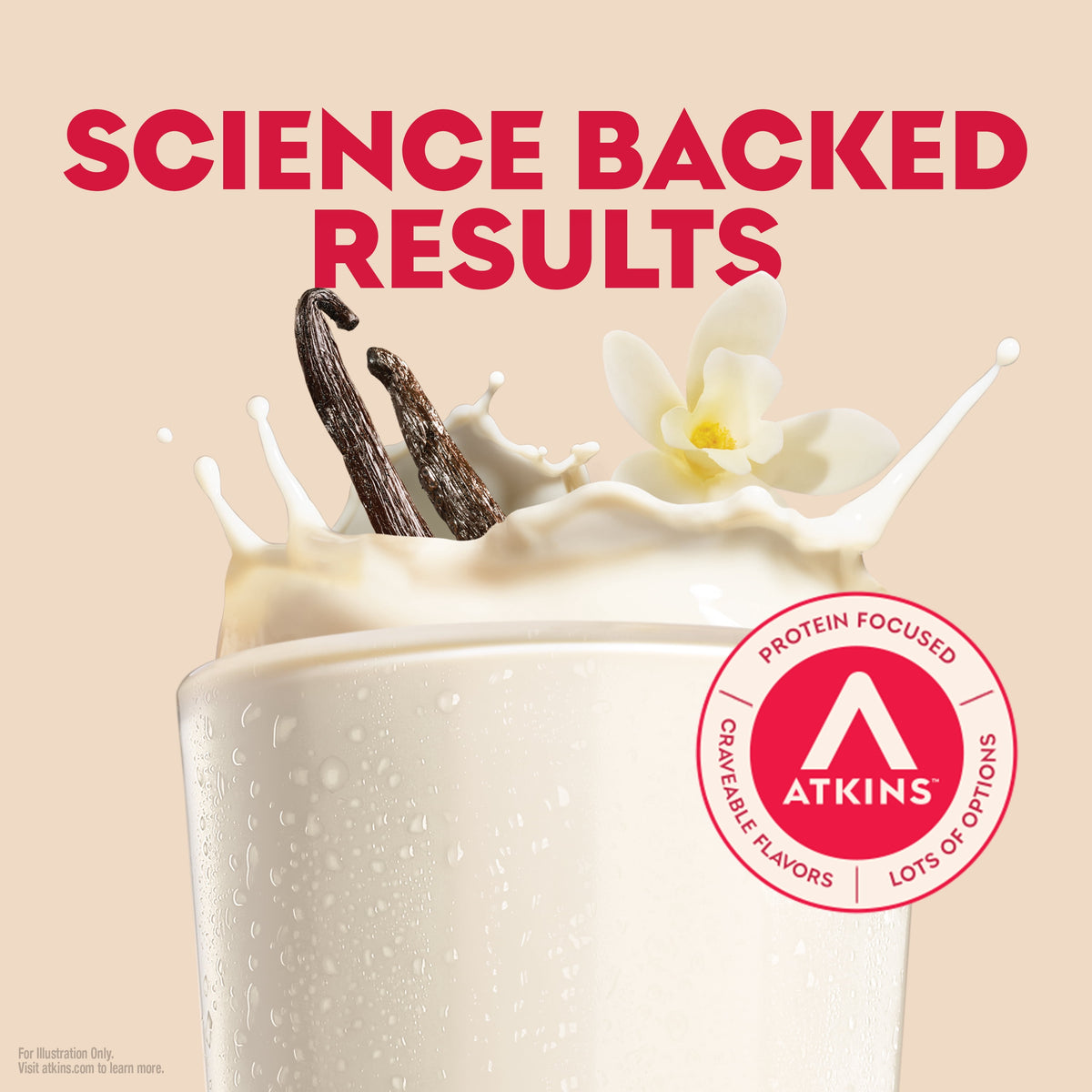 Atkins Protein Shake, Creamy Vanilla, Keto Friendly, Gluten Free, 4 Ct (Ready to Drink)