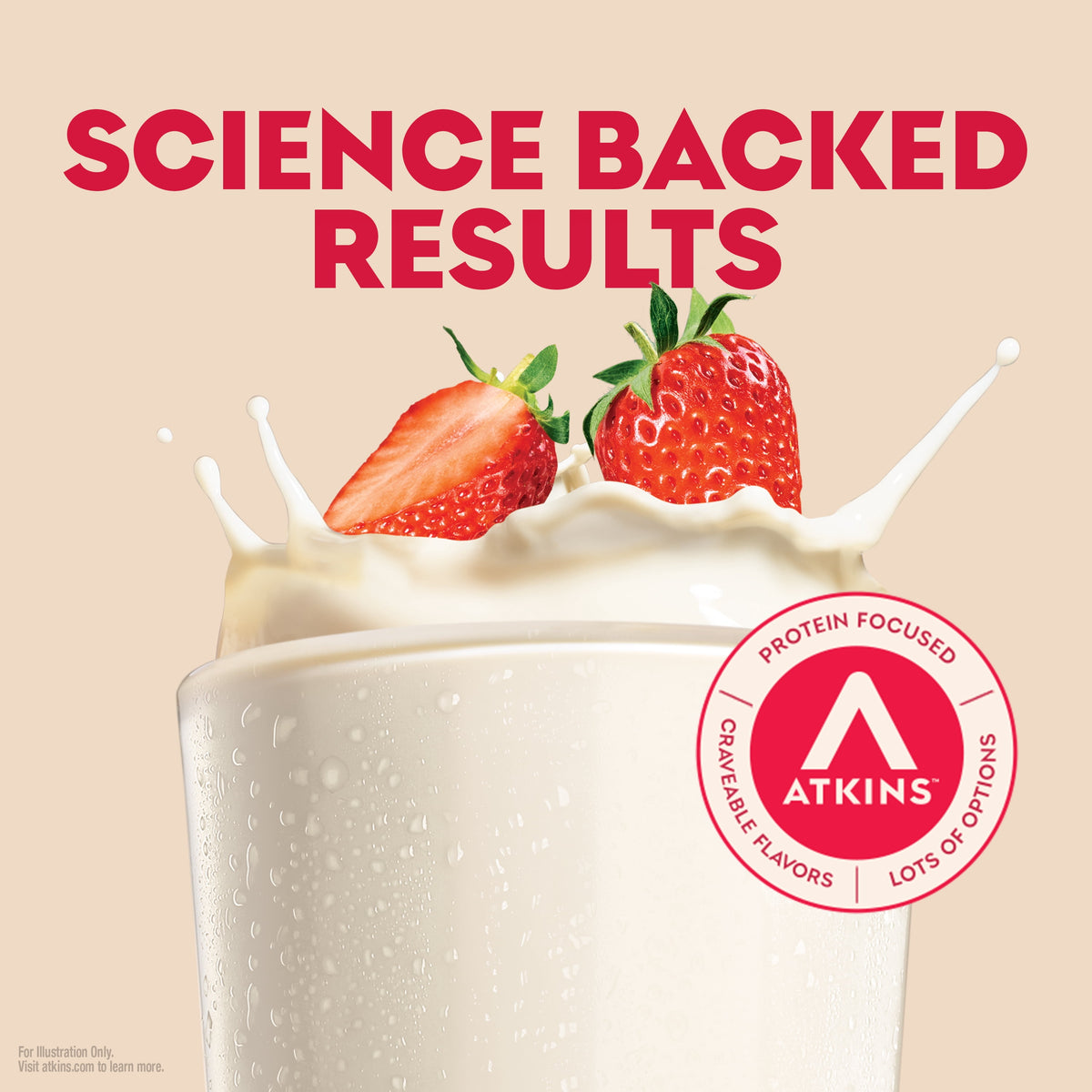 Atkins Protein Shake Strawberry Flavored, 15g Protein, Keto Friendly, 11 fl oz, 4 Count