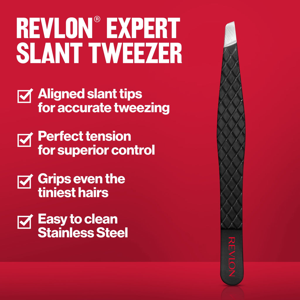 Revlon Expert Slanted Tweezer, Made With Stainless Steel, 1 Count