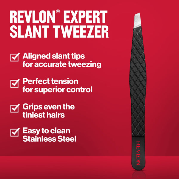 Revlon Expert Slanted Tweezer, Made With Stainless Steel, 1 Count